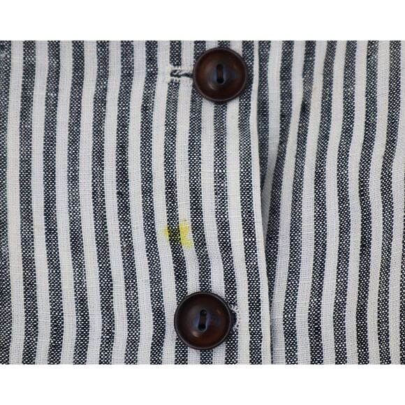 SIMPLE RETRO Sofia Round Neck Stripe Linen Vest - Black/White - M - Picture 3 of 3